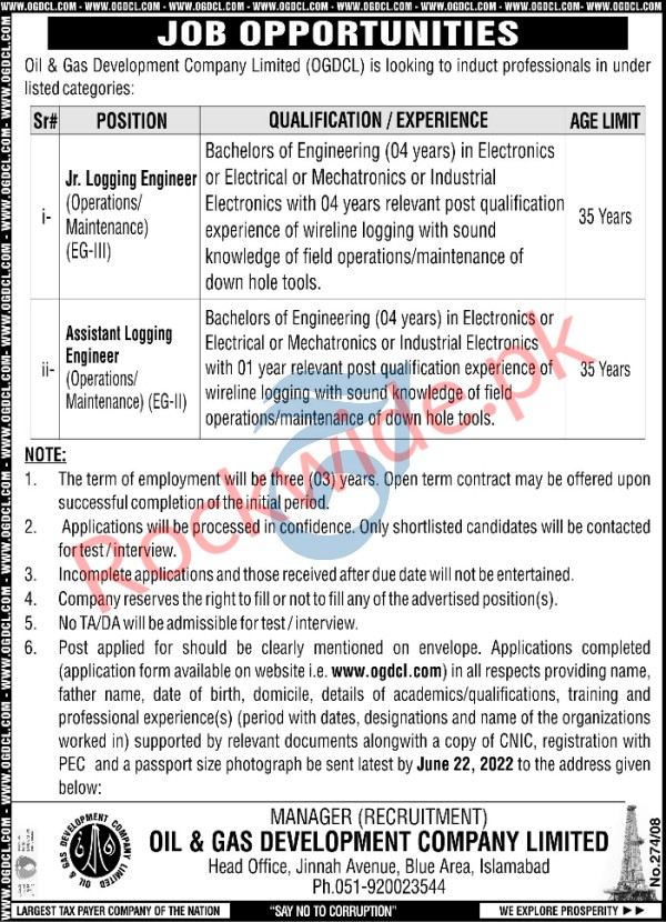 Oil And Gas Development Company Jobs In Islamabad